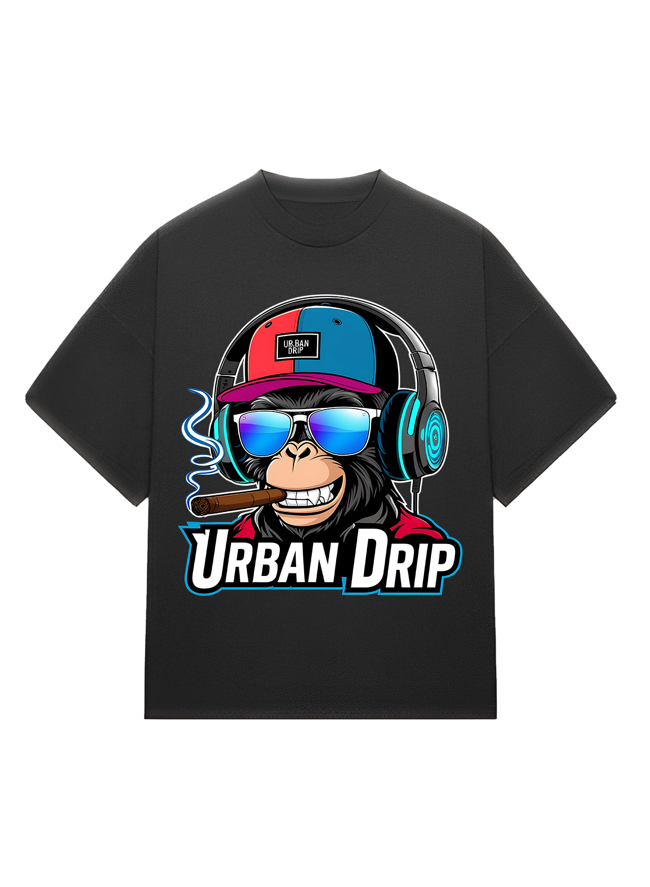 Urban Drip Premium Black AI Oversized T-Shirt for Men